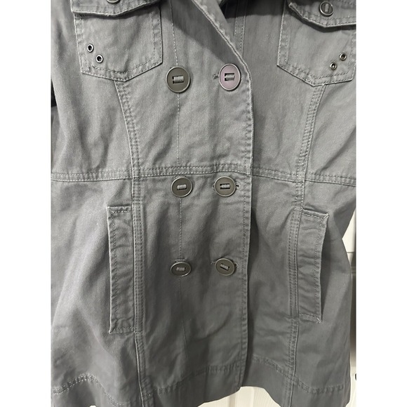 Hurley Winchester Women's Hooded Woven Utility Jacket Gray Button Up Size XS - Picture 2 of 9